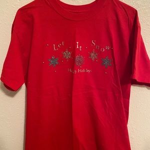 adorable and comfy Let It Snow t-shirt!